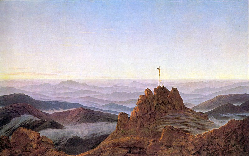 C. D. Friedrich, Ráno v Krkonoších, 1810 / zámek Charlottenburg Berlín